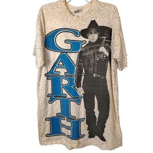 Vintage Garth Brooks 24 Hours A Day T-Shirt Anvil Speckle Print One Size USA